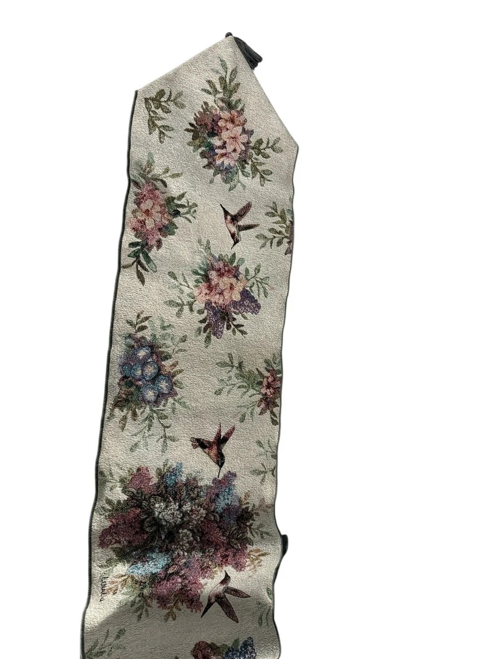 Whisper Wings Tapestry Table Runner - Hummingbirds and Flowers